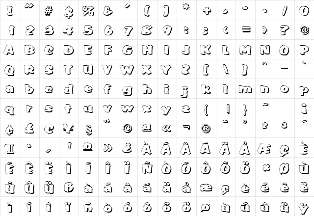 SarahBeckerShadow Normal  glyph index