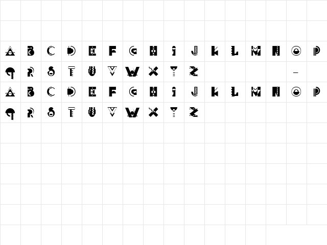 GE Decco Caps Regular  glyph index