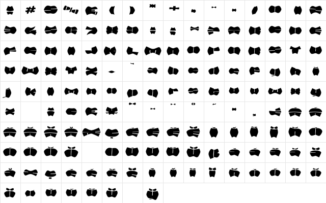 Rubber SF Regular  glyph index