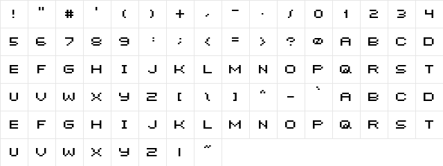 Opshift Medium  glyph index