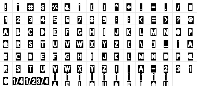 Blackout Two AM  glyph index