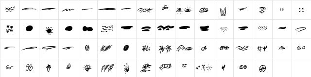 Summer Lovers Dingbat Regular  glyph index