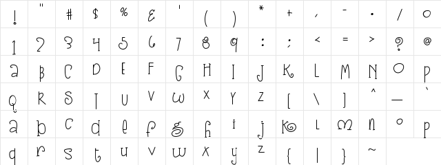 KB3SugarplumSwirls Medium  glyph index