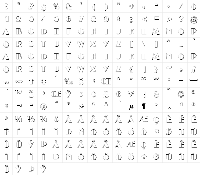 a_Bento3Dxtr Regular  glyph index