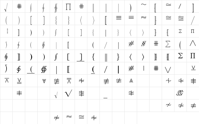 QuantaPiFiveSSK Regular  glyph index