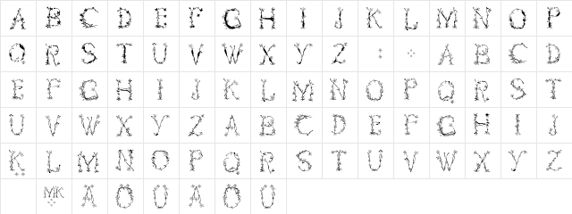 Florabetic Regular  glyph index