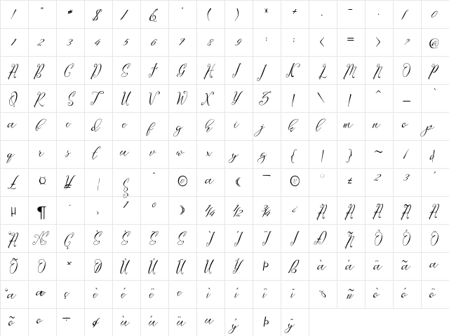Lagena Regular  glyph index