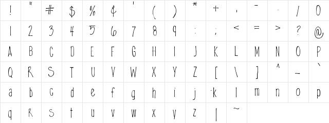 CleanMess Medium  glyph index