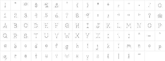 LD Dot to Dot Regular  glyph index
