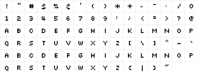 Silkscreen Normal  glyph index