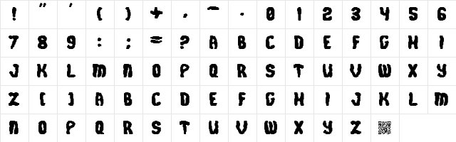 Cursed Law Regular  glyph index
