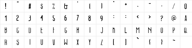 Naonweh Rough Regular  glyph index