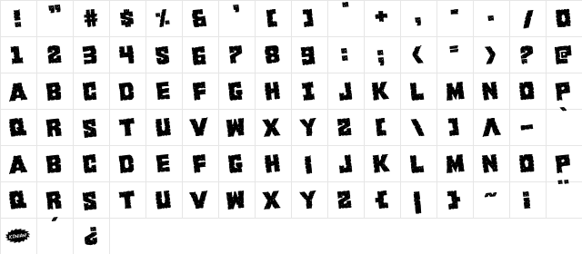 King Commando Rotate Regular  glyph index