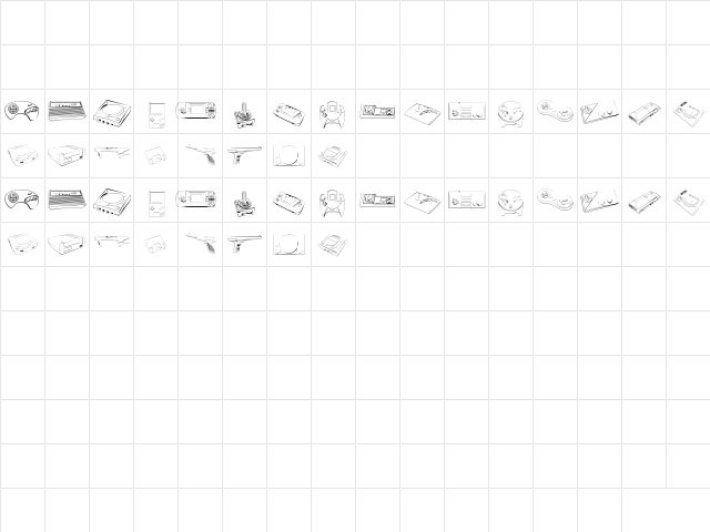 Vintage Video Games Regular  glyph index