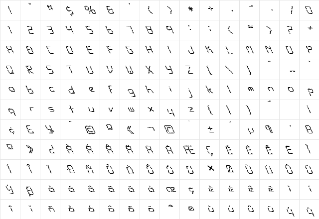 FZ DIGITAL 10 WAVEY LEFTY Normal  glyph index