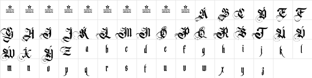 Germanika Personal Use Regular  glyph index