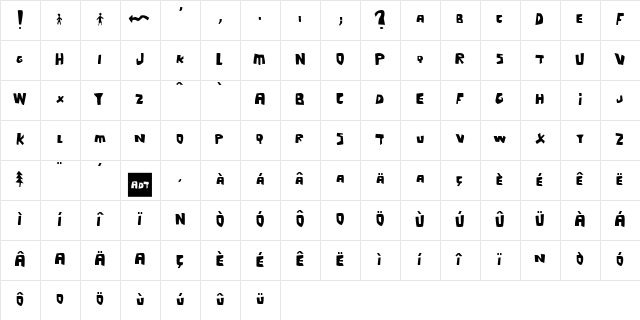 LInconnu Medium  glyph index