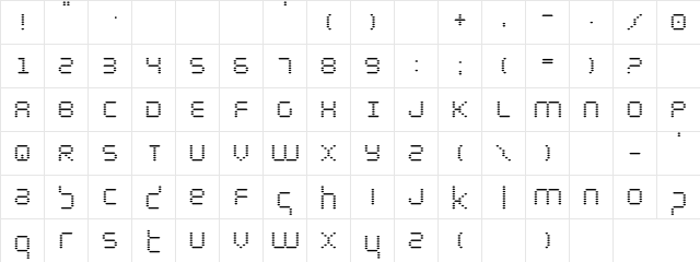 Byte Police Regular  glyph index