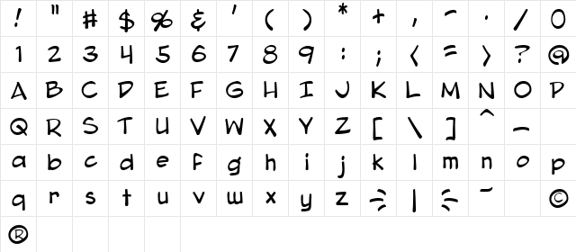 Blambot Pro Lite Regular  glyph index