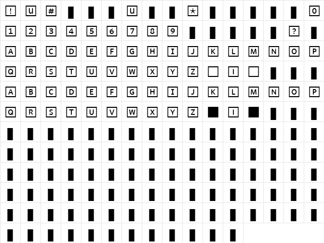 WhitneyIndexWhite Medium  glyph index