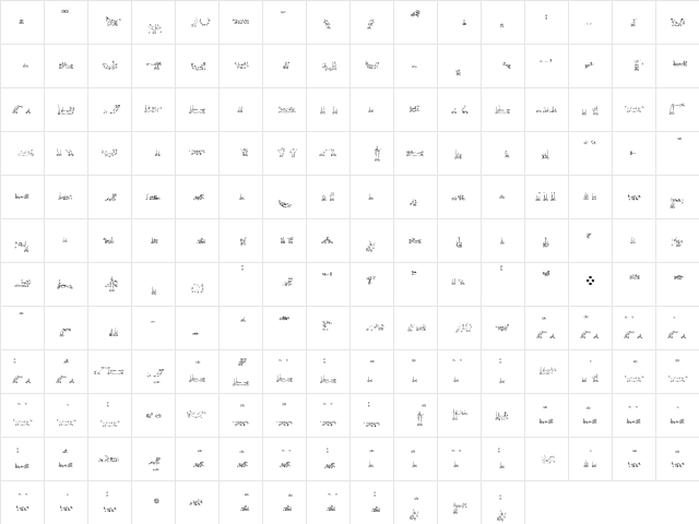 Dotty 1PartOne  glyph index
