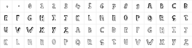 hildeCAPS Regular  glyph index