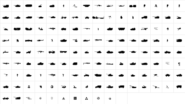 NATOKit Regular  glyph index