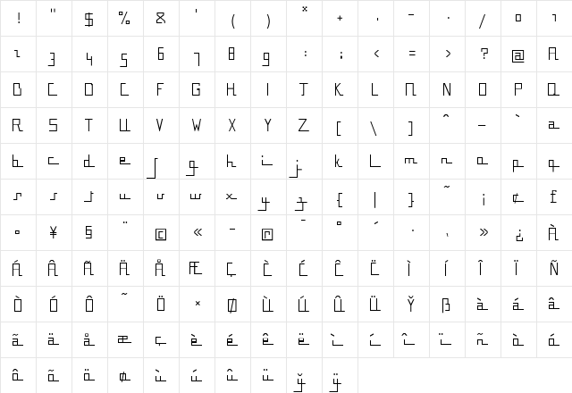 BousniCarre LT Std Light Regular  glyph index