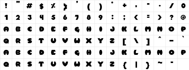 Pumpkin Regular  glyph index
