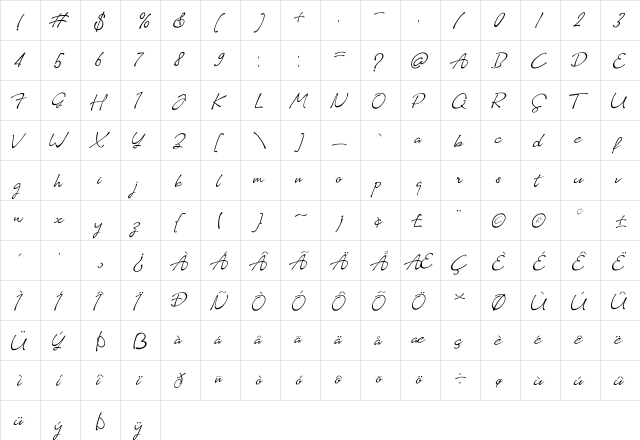 Almairah 02 Regular  glyph index