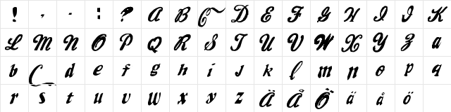 New Regular  glyph index