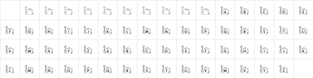 KR Off To Work! Regular  glyph index