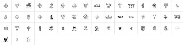 HeraldicDevices Regular  glyph index