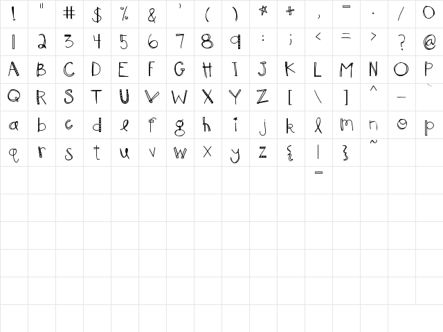 2Peas Whimsical Regular  glyph index