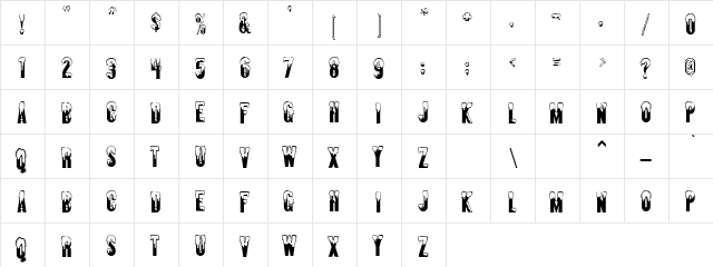 Punch on Top Regular  glyph index