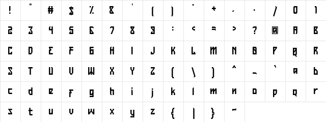 Belltrain Regular Regular  glyph index