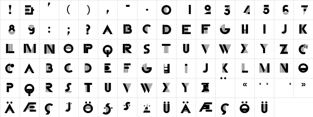 CassandraTwo Regular  glyph index