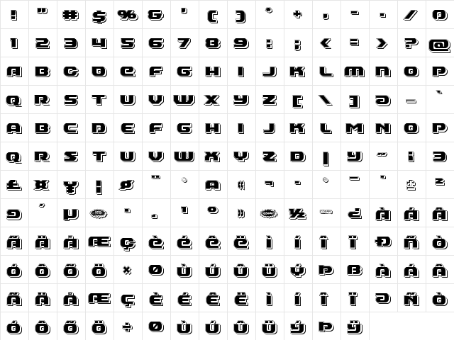 Annapolis Punch Regular  glyph index