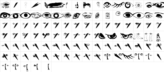 WysiwygBats Regular  glyph index