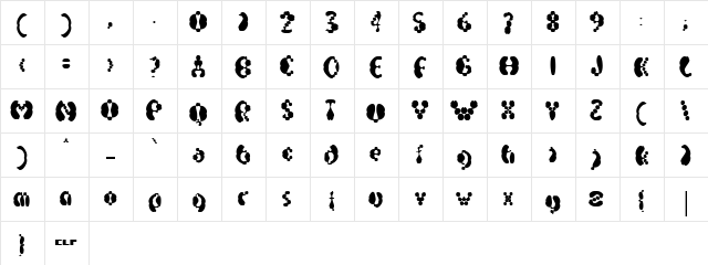 Electrack Sweet  glyph index
