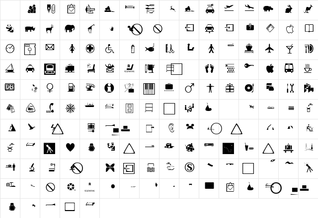 DoodleDingbatsSevenSSK Regular  glyph index