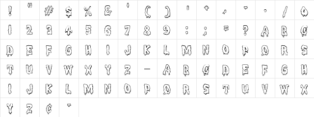 MeltdownMF Regular  glyph index
