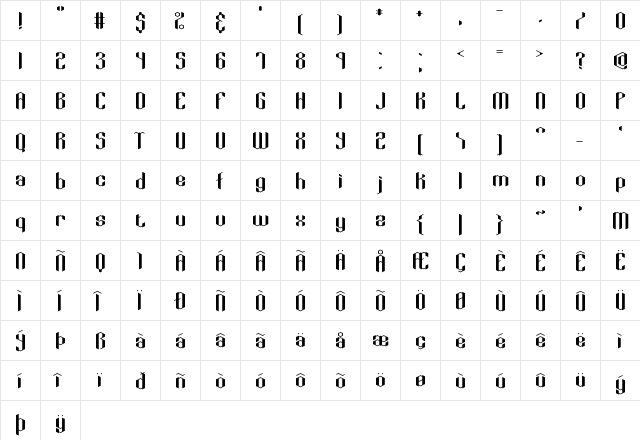 Key Ridge alt BRK Normal  glyph index