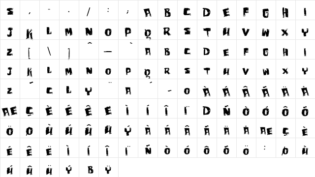vtks baga Regular  glyph index