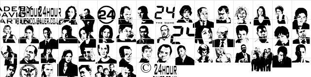 24hourbauer Regular  glyph index