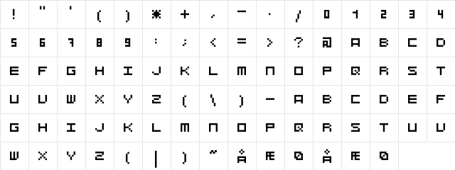 FivePX 5px  glyph index