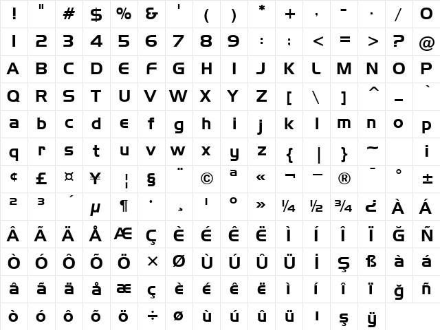 00327 Regular  glyph index