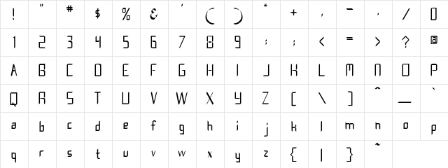 Creedmore Regular  glyph index