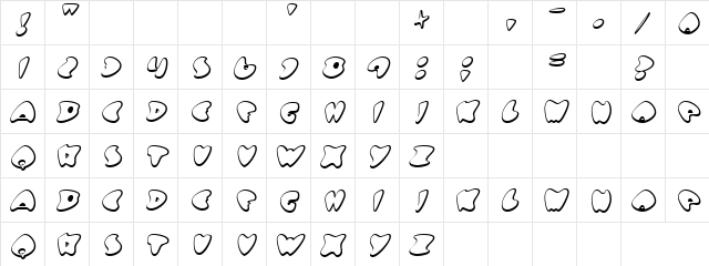 Ice Cream Regular  glyph index