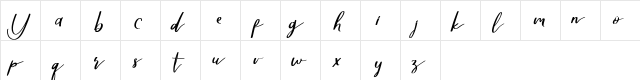Yellove DEMO Regular  glyph index